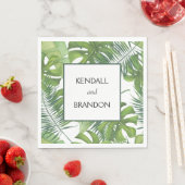 Gepersonaliseerd bruiloft tropische bladeren serve servet (Insitu)