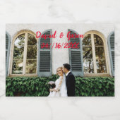 Gepersonaliseerd bruiloftsflessen likeurfles etiket (Enkel label)