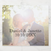 Gepersonaliseerd bruiloftsflessen sparkling wijnetiket (Enkel label)