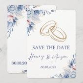 Gepersonaliseerd bruiloftsuitnodigingen feestdagenkaart (Voorkant / Achterkant)