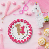 Gepersonaliseerd Bruin Beer 1e Verjaardagspapier B Papieren Bordje (Feest)