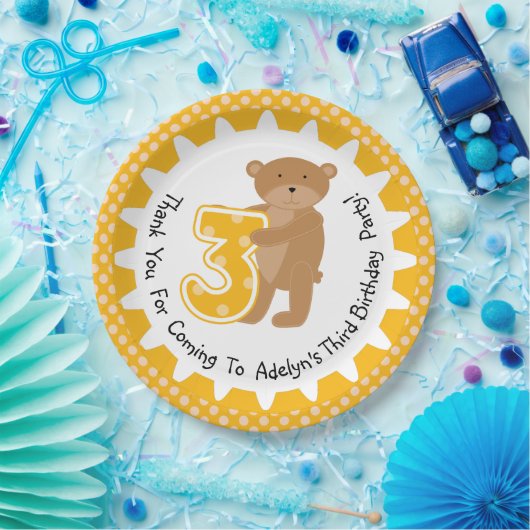Gepersonaliseerd bruin Beer 3de Bord op jaarbasis (Feest)