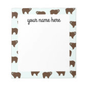 Gepersonaliseerd bruin Beer Kinder Notitieblok (Voorkant)