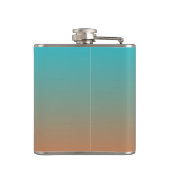 Gepersonaliseerd bruin en blauw ombre heupfles (Achterkant)