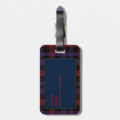 Gepersonaliseerd BRUIN Tartan Mannen Bagagelabel (Achterkant verticaal)