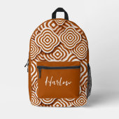 Gepersonaliseerd Bruin/Wit 3D Optische Illusie Bedrukte Rugzak (Voorkant)