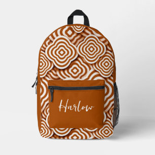 Gepersonaliseerd Bruin/Wit 3D Optische Illusie Bedrukte Rugzak