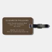 Gepersonaliseerd bruin zwart geruit patroon bagagelabel (Achterkant horizontaal)