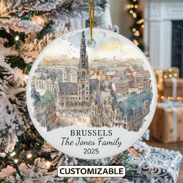 Gepersonaliseerd Brussel Ornament, België Gift Keramisch Ornament