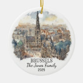 Gepersonaliseerd Brussel Ornament, België Gift Keramisch Ornament (Voorkant)