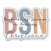 Gepersonaliseerd BSN Bachelor of Science in Nursin Sticker (Voorkant)