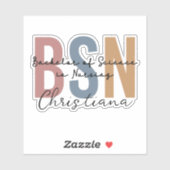 Gepersonaliseerd BSN Bachelor of Science in Nursin Sticker (Vel)