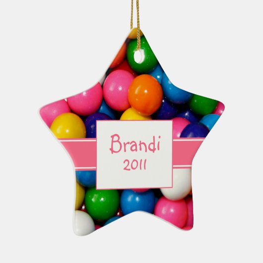 Gepersonaliseerd BubblegumOrnament Keramisch Ornament (Rechts)