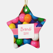 Gepersonaliseerd BubblegumOrnament Keramisch Ornament (Links)
