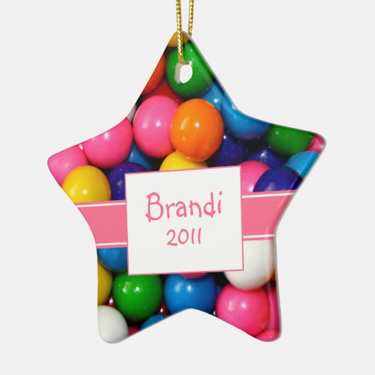 Gepersonaliseerd BubblegumOrnament Keramisch Ornament (Links)