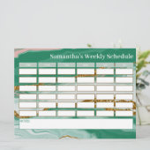 Gepersonaliseerd budget Green Marble Class Schema (Staand voorkant)