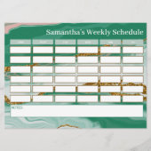 Gepersonaliseerd budget Green Marble Class Schema (Voorkant)