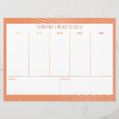 Gepersonaliseerd budget Sinaasappel weekschema (Voorkant)