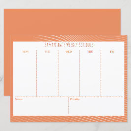 Gepersonaliseerd budget Sinaasappel weekschema