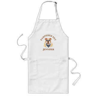 Gepersonaliseerd Bulldog Pet Groomer Apron Lang Schort