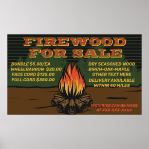 Gepersonaliseerd Bundel Haardhout te Koop Cord Poster