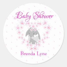 Gepersonaliseerd Bunny Rabbit Girl Pink Baby showe
