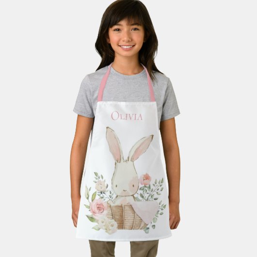 Gepersonaliseerd Bunny Rabbit roze Schort (Insitu)