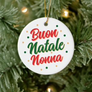 Gepersonaliseerd Buon Natale Nonna Keramisch Ornament
