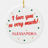 Gepersonaliseerd Buon Natale Nonna Keramisch Ornament (Achterkant)