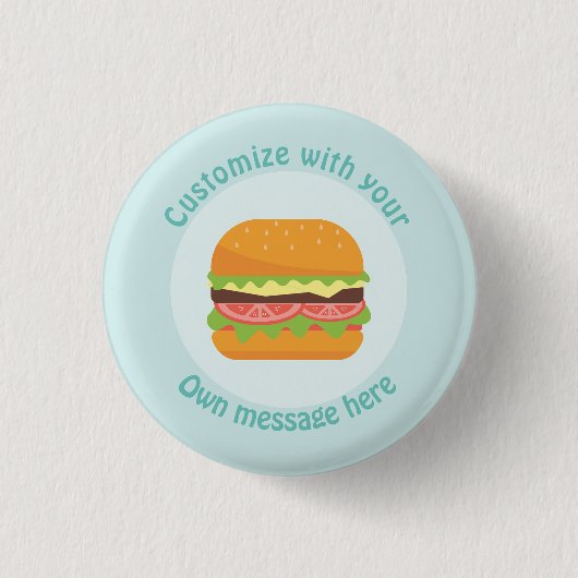 Gepersonaliseerd Burger Ronde Button 3,2 Cm (Voorkant)
