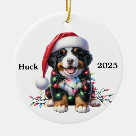 Gepersonaliseerd Burnese Mountain Dog Xmas Keramisch Ornament (Voorkant)
