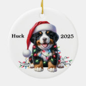 Gepersonaliseerd Burnese Mountain Dog Xmas Keramisch Ornament (Achterkant)