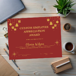 Gepersonaliseerd Business Holiday Employee Award