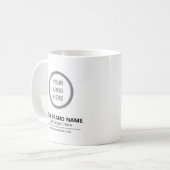 Gepersonaliseerd Business Logo Minimalistisch wit  Koffiemok (Voorkant links)