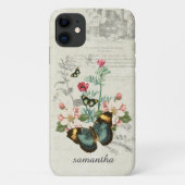 Gepersonaliseerd Butterflies Wildbloemen Ephemera Case-Mate iPhone Case (Achterkant)