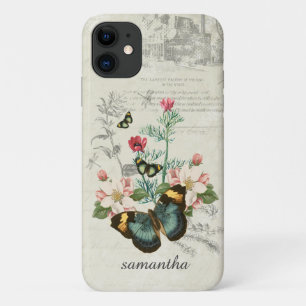 Gepersonaliseerd Butterflies Wildbloemen Ephemera Case-Mate iPhone Case