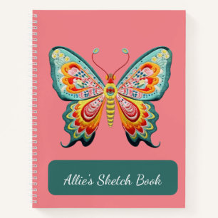Gepersonaliseerd Butterfy Spiral Notitieboek