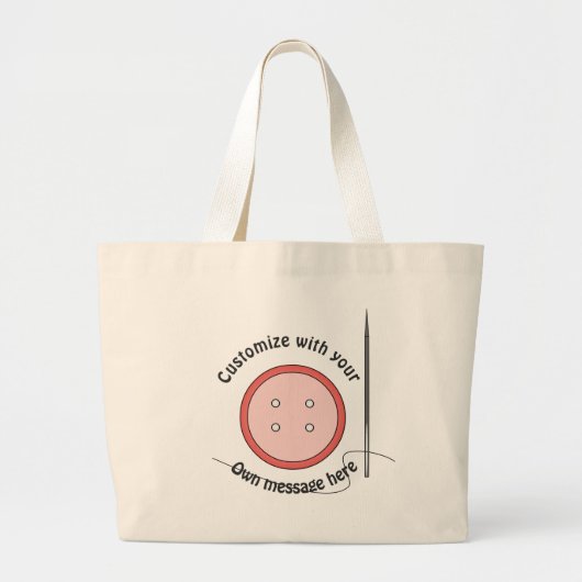 Gepersonaliseerd Button en naald Grote Tote Bag (Voorkant)