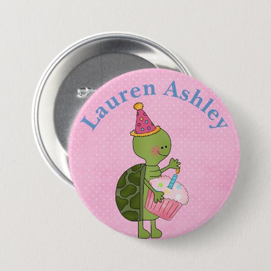 Gepersonaliseerd Button voor schildpad en cupcake (Voorkant /achterkant)