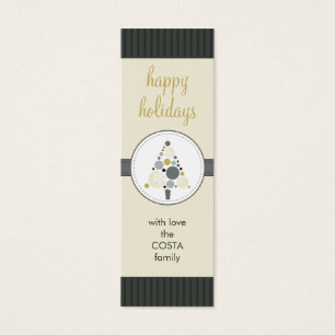 GEPERSONALISEERD CADEAU LABEL :: modern spotty tre Mini Visitekaartjes