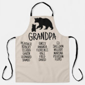 Gepersonaliseerd cadeau met opa's naam opa Beer Schort (Voorkant)
