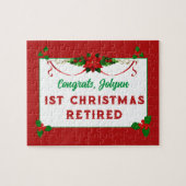 Gepersonaliseerd cadeau! Pensioen Kerstpuzzel Legpuzzel (Horizontaal)