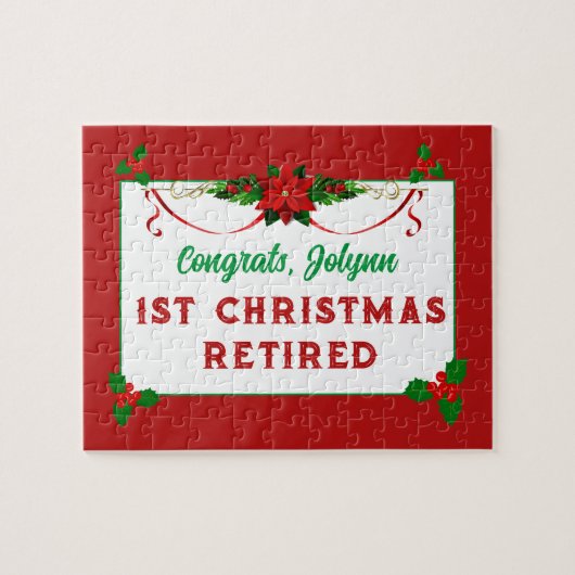 Gepersonaliseerd cadeau! Pensioen Kerstpuzzel Legpuzzel (Horizontaal)