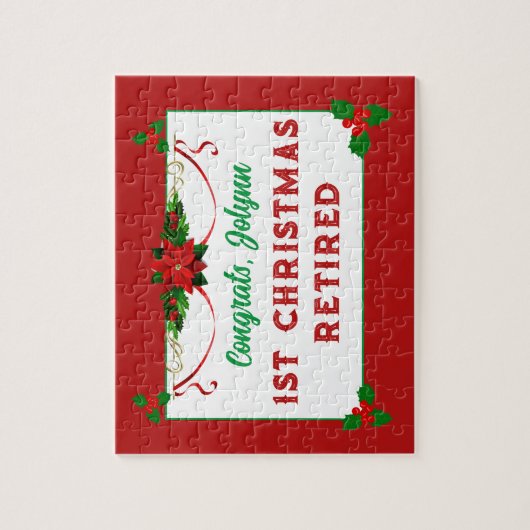 Gepersonaliseerd cadeau! Pensioen Kerstpuzzel Legpuzzel (Verticaal)