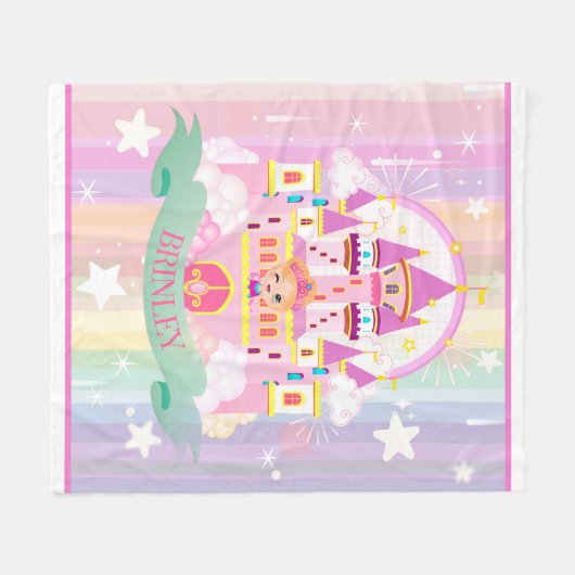 Gepersonaliseerd cadeau! Princess Castle Fleece Deken (Voorkant (Horizontaal))