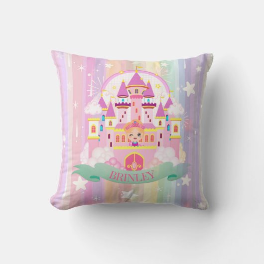 Gepersonaliseerd cadeau! Princess Castle Kussen (Voorkant)