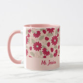 Gepersonaliseerd cadeau van de leraar, roze mok (Links)