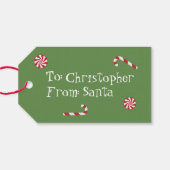 Gepersonaliseerd cadeau van Santa Christmas Snoep  Cadeaulabel (Achterkant Horizontaal)