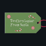 Gepersonaliseerd cadeau van Santa Christmas Snoep  Cadeaulabel<br><div class="desc">Gepersonaliseerd cadeau van de Kerstman in groen,  rood en wit.</div>