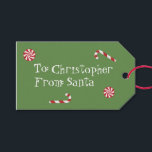 Gepersonaliseerd cadeau van Santa Christmas Snoep  Cadeaulabel<br><div class="desc">Gepersonaliseerd cadeau van de Kerstman in groen,  rood en wit.</div>